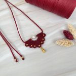 Μακραμέ Κρεμαστό Blooming Flower Bordeaux