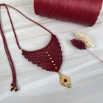 Geometric Love Bordeaux Μακραμέ Κρεμαστό