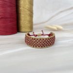 Bordeaux Handcuff Μακραμέ Βραχιόλι