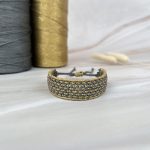 Grey Handcuff Μακραμέ Βραχιόλι