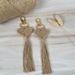 Heart Keychain Μακραμέ Μπρελόκ