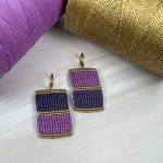 Μακραμέ Σκουλαρίκια Twins Purple