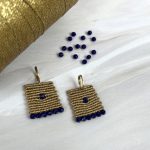 Theodora's Earrings Blue Μακραμέ Σκουλαρίκια