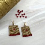 Theodora's Earrings Red Μακραμέ Σκουλαρίκια