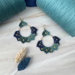 Μακραμέ Σκουλαρίκια Mandala Blue