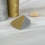 Μακραμέ Βραχιόλι Double Square Silver-Gold