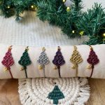 Μακραμέ Βραχιόλι Μεταλιζέ Χριστουγγενιάτικο Δέντρο