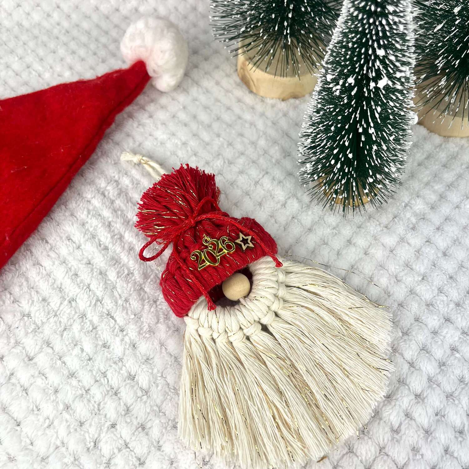 Μακραμέ Στολίδι-Γούρι Άγιος Βασίλης 2026 Μακραμέ Στολίδι-Γούρι Santa Clause 26 - Image 1