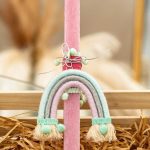 Πασχαλινή Λαμπάδα Με Μπρελόκ Ουράνιο Τόξο