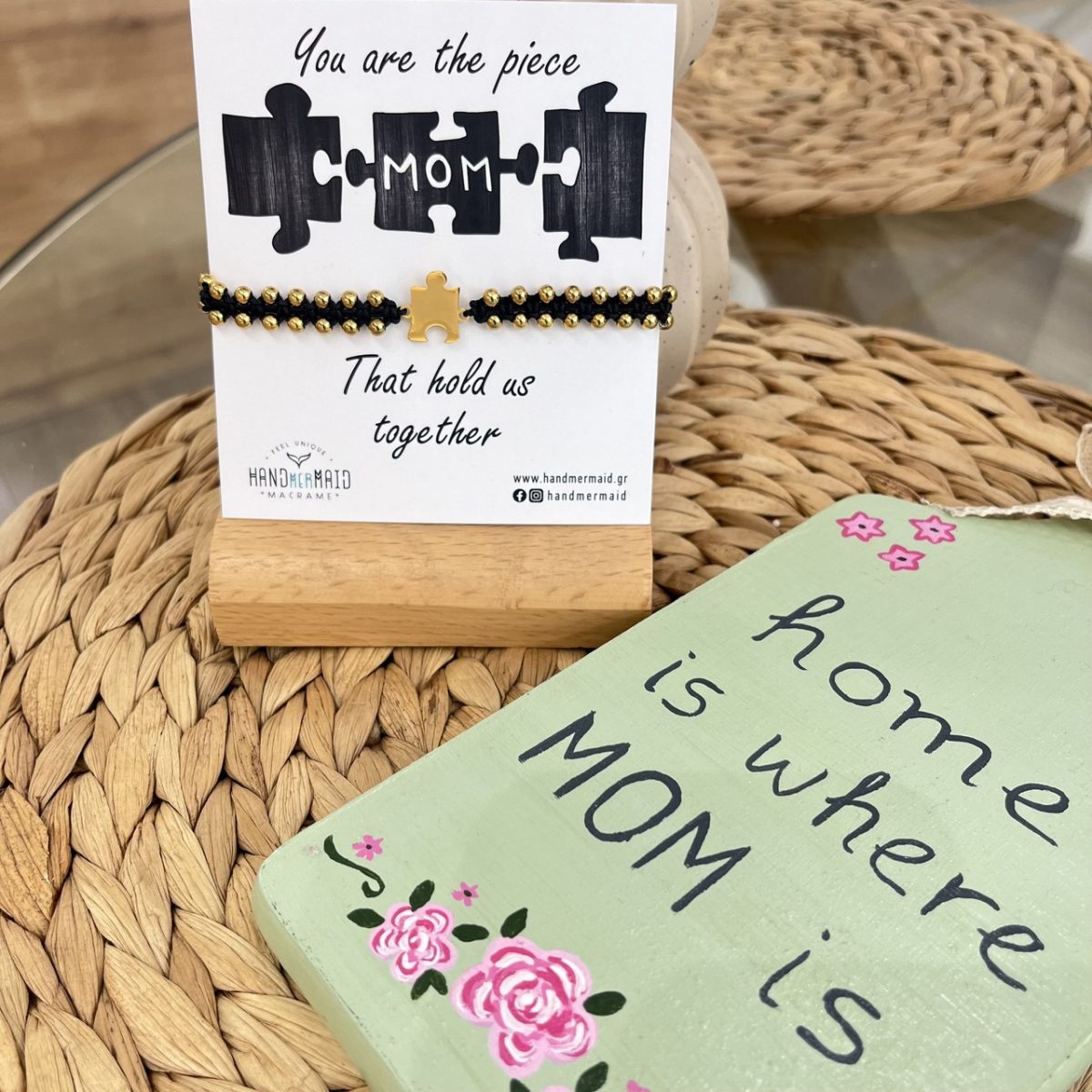 Μακραμέ Βραχιόλι Puzzle Χρυσό Μακραμέ Βραχιόλι Puzzle Χρυσό - Image 1