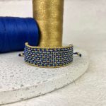 Μακραμέ Βραχιόλι Big Handcuff Blue-Gold