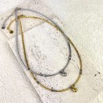 Κολιέ Με Αιματίτες Και Ατσάλινο στοιχείο Σταγόνα