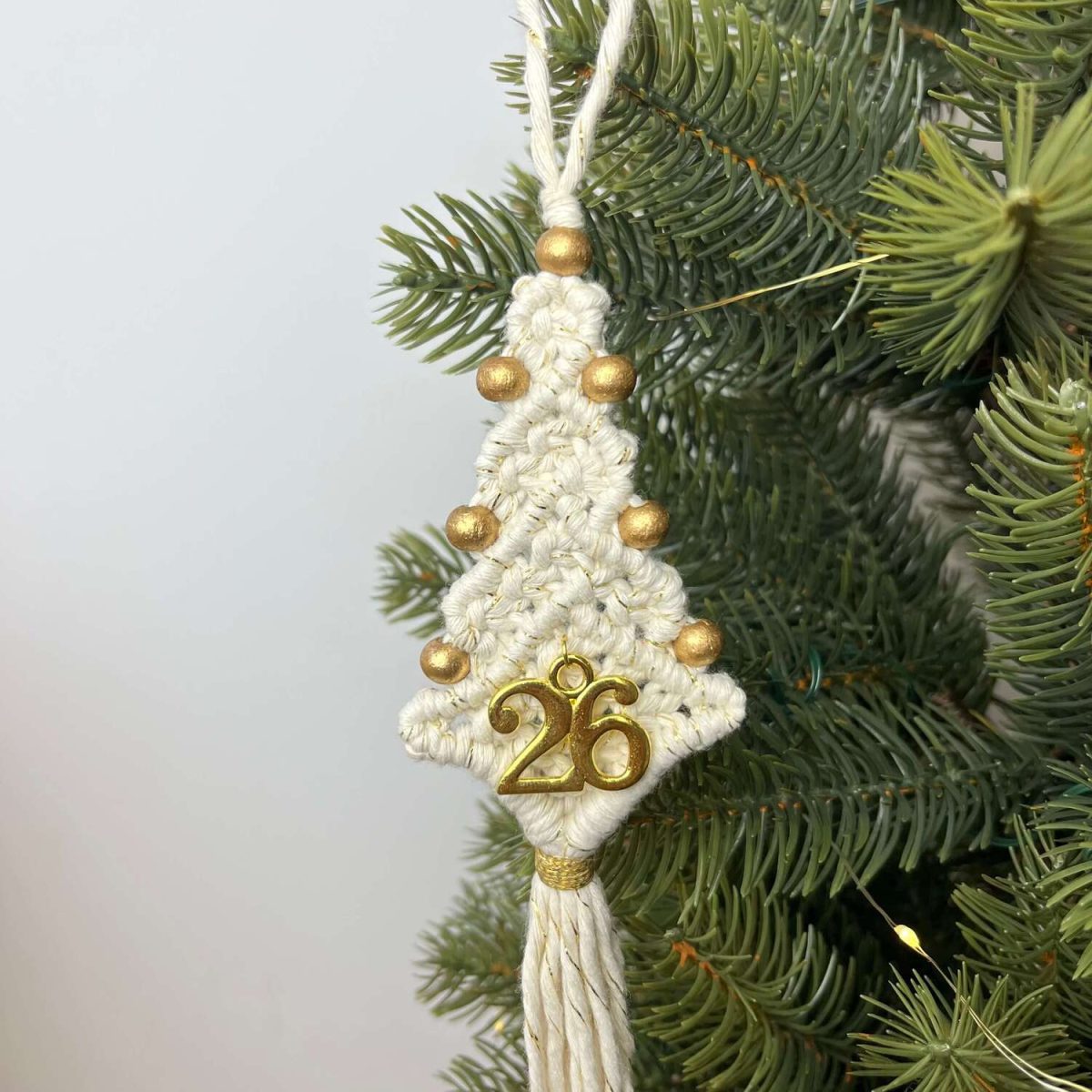 Μακραμέ Στολίδι-Γούρι Χριστουγεννιάτκο Δέντρο 26 - Image 2