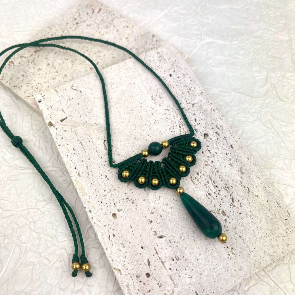 Μακραμέ Κρεμαστό Blooming Flower Κυπαρισσί at Home