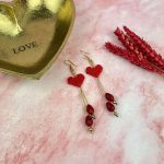 Μακραμέ Σκουλαρίκια Κρεμαστές Καρδιές