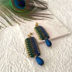 Μακραμέ Σκουλαρίκια Peacock Feather - Image 2